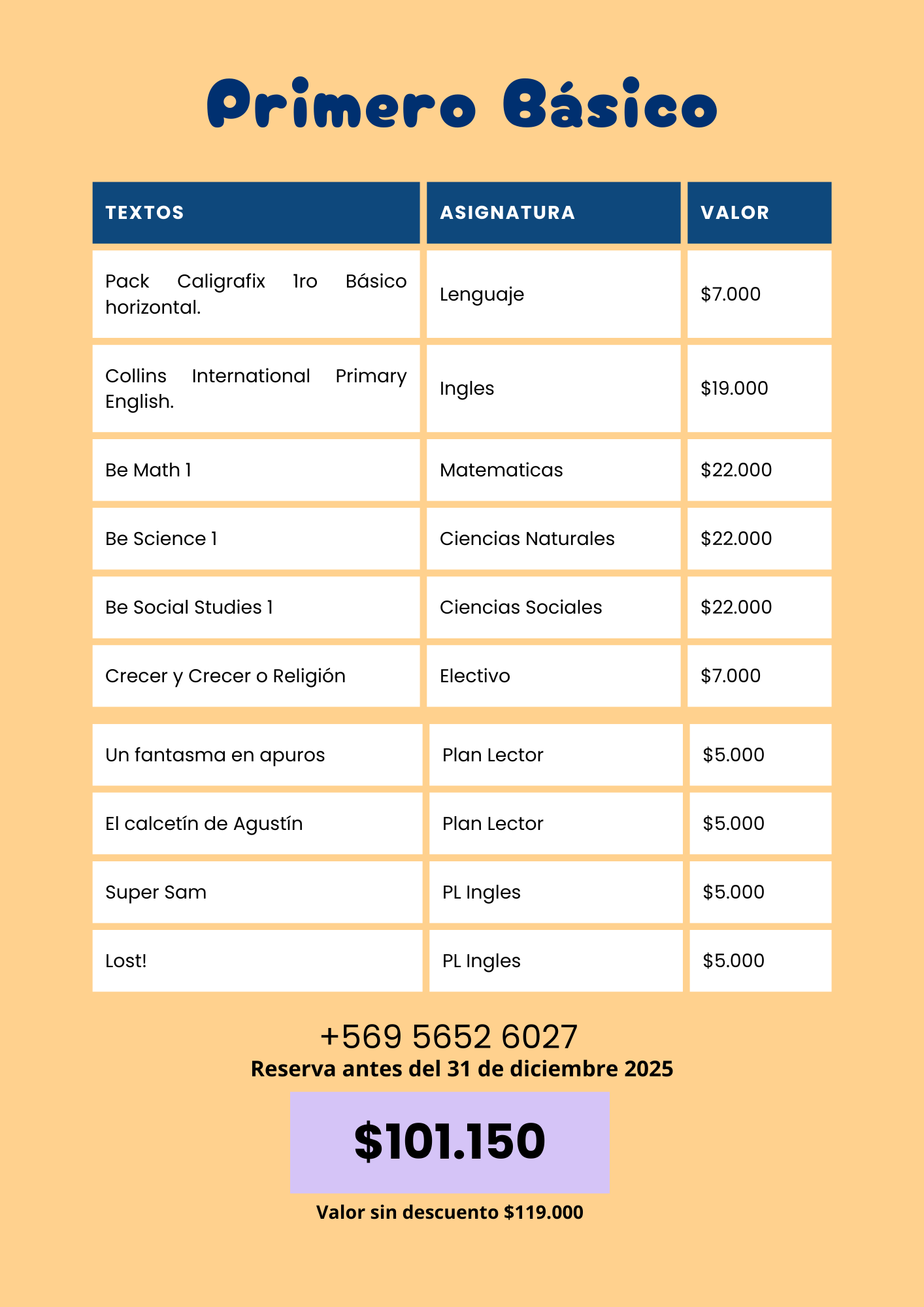 Pack Textos 1° Básico — Colegio San Joaquín (2026)