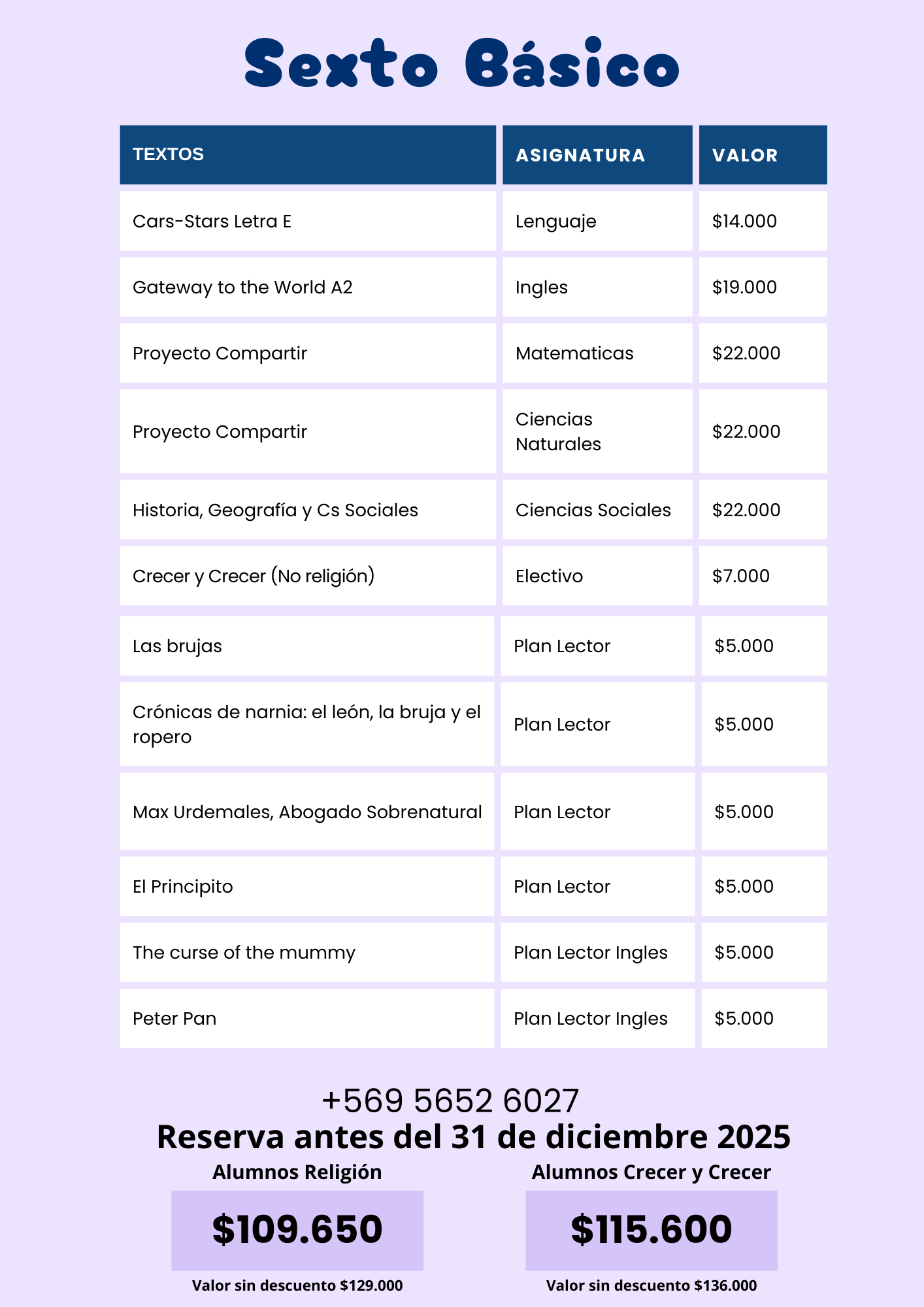 Pack Textos 6° Básico — Colegio San Joaquín (2026)