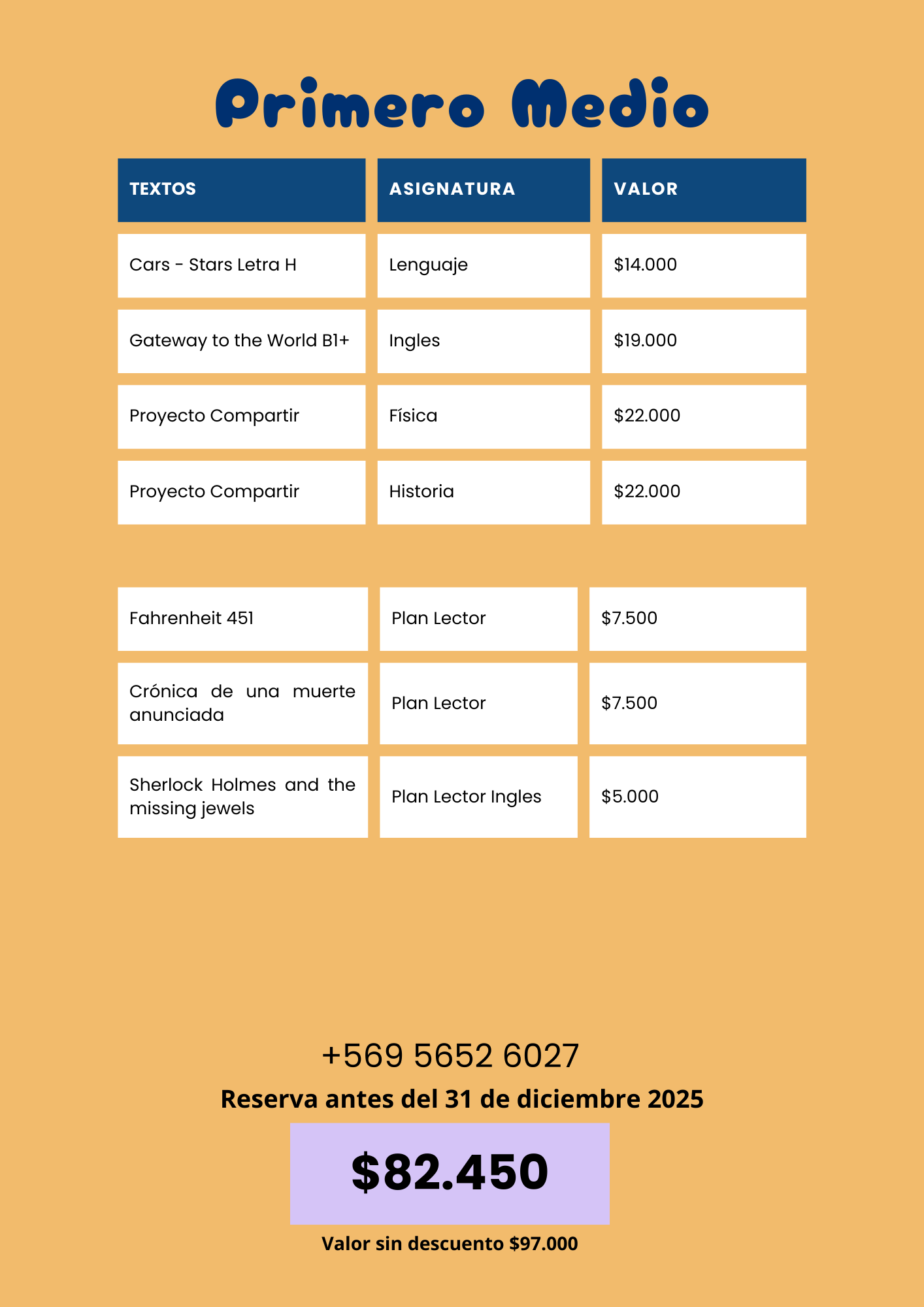 Pack Textos Primero Medio — Colegio San Joaquín (2026)