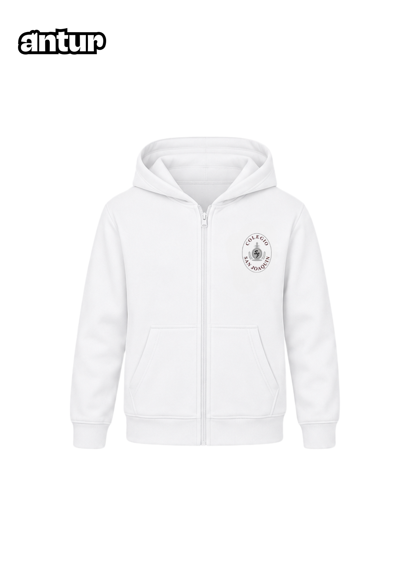 Poleron Blanco con Gorro y Cierre